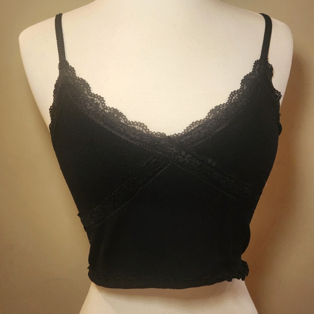 Cropped Knit‎ Tank Size XS Black